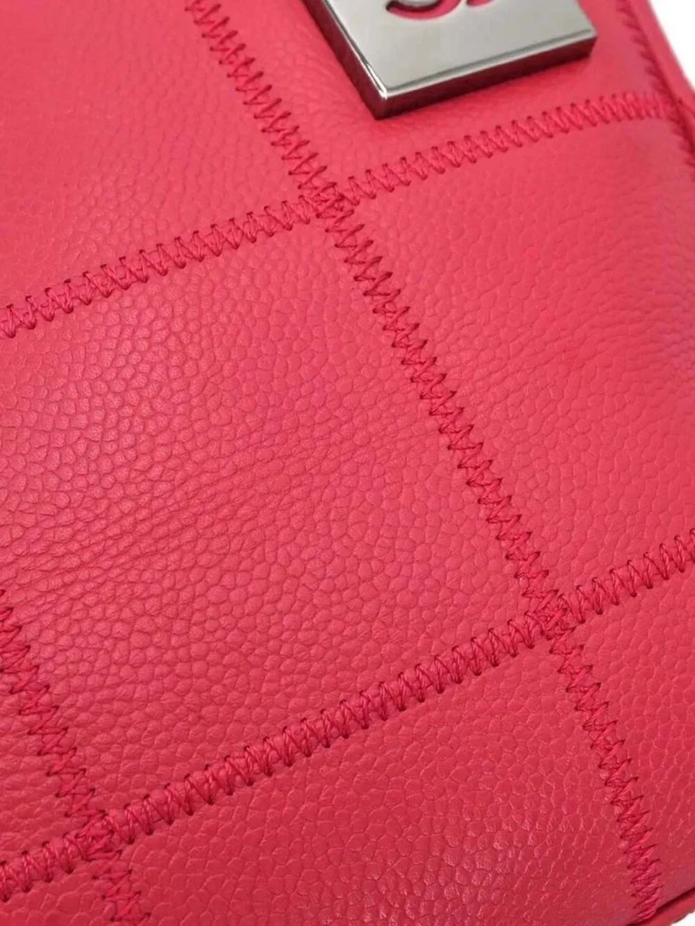 Chanel Red Calfskin Choco Bar Wild Stitch Handbag 168482